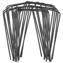 20 Agrafes m&eacute;talliques Nature pour fixation de films, toiles et g&eacute;otextiles diam 4 mm H 20 x 10 cm