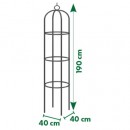 Ob&eacute;lisque M&eacute;tallique de Jardin Nature en acier plastifi&eacute; vert tube diam 13 mm H190 x 40 x 40 cm
