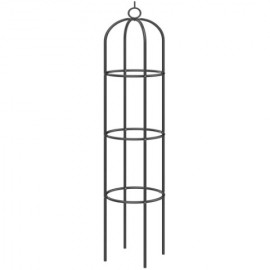 Obélisque Métallique de Jardin Nature en acier plastifié vert tube diam 13 mm H190 x 40 x 40 cm