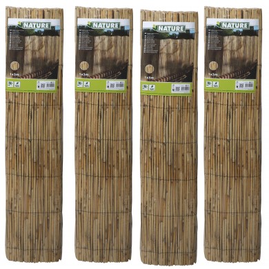 4 Rouleaux de Canisse en Roseaux Fendus Nature 1 x 3 m Occultation 2/5