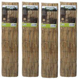 4 Rouleaux de Canisse en Roseaux Fendus Nature 2 x 3 m Occultation 2/5