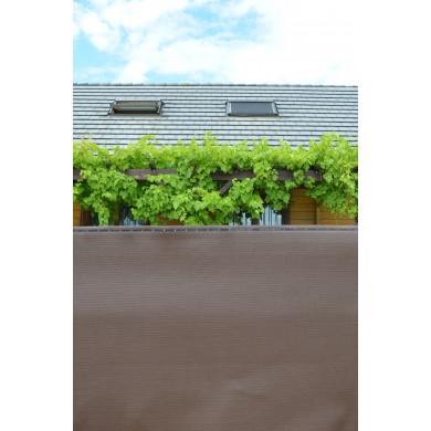 Brise-vue HDPE anti-UV boutonnière de fixation haut et bas chocolat 200 g/m² occultant 4/5 1 x 10 m