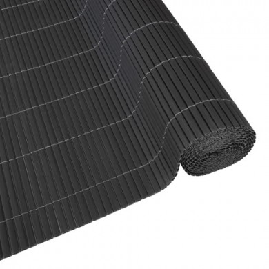 4 rouleaux de Canisse PVC double face 10 mm occultant 3/5 Coloris anthracite 1 x 3 m
