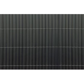 Canisse Artificielle : 4 rouleaux de Canisse PVC double face lame de 19 mm occultant 4/5 Coloris Anthracite 1 x 3 m
