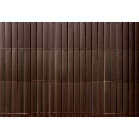 Canisse Artificielle : 4 rouleaux de Canisse PVC double face lame de 19 mm occultant 4/5 Coloris Chocolat 1.5 x 3 m