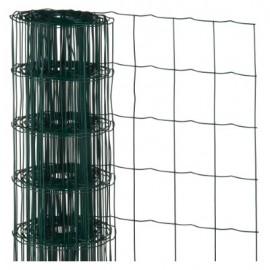 4 rouleaux de Grillage à Mouton Maille 100x75 mm acier Galvanisé Plastifié Vert haut 60 cm longueur 10 m