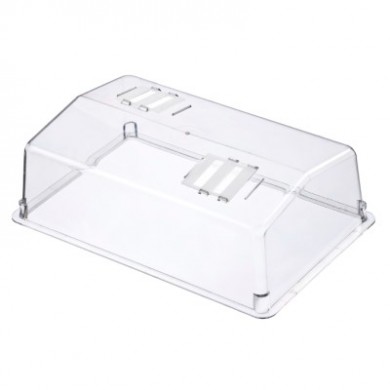 Lot de  5 Couvercle transparant avec ventilation - H12 x 37,5 x 24 cm
