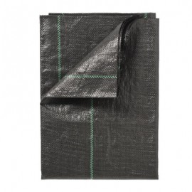 Lot de 5 toiles Toile de paillage noire Nature traité anti UV 100 g/m² 1,34 x 1.34 m