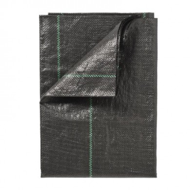 Lot de 5 toiles Toile de paillage noire Nature traité anti UV 100 g/m² 1,34 x 0,84 m