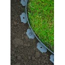 Lot de  50 Ancres clou torsad&eacute; pour bordure gazon en rouleau PP, noir H20 cm x 8 mm