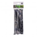Lot de  50 Ancres clou torsad&eacute; pour bordure gazon en rouleau PP, noir H20 cm x 8 mm
