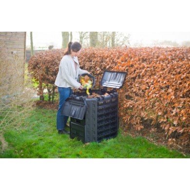 Silo thermocomposteur Nature PP, 350 l, noir, pliable - H81,6 x 73,5 x 73,3 cm