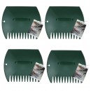 4 Ramasses-feuilles et d&eacute;bris de jardin Nature en polypropyl&egrave;ne (PP) coloris vert,  poign&eacute;es