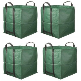 Traitement des d&eacute;chets : Lot de  4 Sac &agrave; d&eacute;chets multi-usages avec poign&eacute;es PP, vert, 170 g/m&sup2;, max. 200 kg, 325 l - H68 x 68 x 70 cm