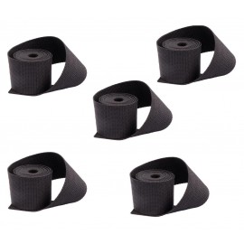 5 Bandeaux de tuteurage Nature en polypropylène (PP) tissé, coloris noir, 540 g/m², largeur 5 cm et longueurs 2 m