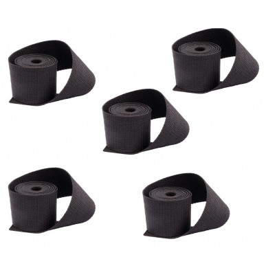 5 Bandeaux de tuteurage Nature en polypropylène (PP) tissé, coloris noir, 540 g/m², largeur 5 cm et longueurs 2 m