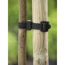 5 Colliers de tuteurage en chlorure de polyvinyle (PVC) noir, avec r&eacute;glage de la boucle 45 x 2,5 cm