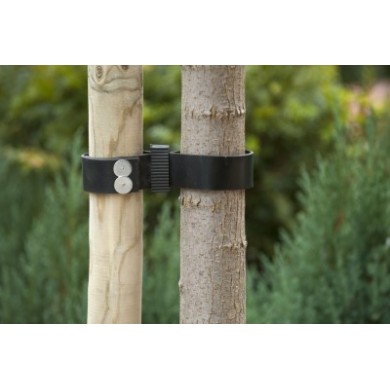 5 Colliers de tuteurage en caoutchouc avec réglage de la boucle. Collier à clouer au tuteur. Clous inclus 90 x 3,8 cm