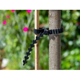 5 Colliers de tuteurage en PVC, avec système de crans, permettant d'ajuster le serrage au diamètre de l'arbre 90 x 2,25 cm