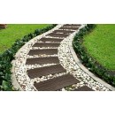 4 Pas japonais en caoutchouc Nature Decor traverse chemin de fer H 1,7 x 60 x 25 cm
