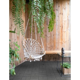 Dalles de jardin en caoutchouc Nature Decor paves, reversible gris H 1,8 x 40,5 x 40,5 cm