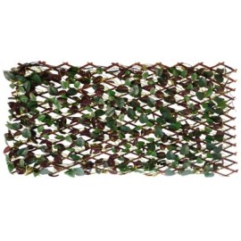 5 Treillis extensible Nature en osier avec feuillage coloris vert/rouge 100 x 200 cm