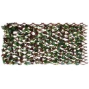 5 Treillis extensible Nature en osier avec feuillage coloris vert/rouge 100 x 200 cm