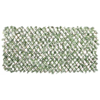 4 Treillis extensible Nature en osier avec feuillage Vigne vierge 100 x 200 cm
