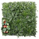 5 Dalles v&eacute;g&eacute;tale murale artificielle Nature d&eacute;cor &Icirc;les aux Fleurs 100 x 100 cm