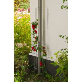 5 Treillis métallique décoratif Metalex acier galvanisé plastifié gris forme de ½ cercle H 145 x 18 cm