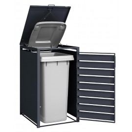 Cache-poubelle métal WEKA Gary 240L – 80 x 68 cm – Anthracite