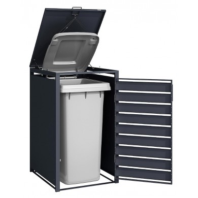 Cache-poubelle métal WEKA Gary 240L – 80 x 68 cm – Anthracite