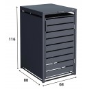 Cache-poubelle m&eacute;tal WEKA Gary 240L &ndash; 80 x 68 cm &ndash; Anthracite