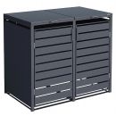 Cache-poubelle m&eacute;tal WEKA Gary 240L &ndash; 80 x 68 cm &ndash; Anthracite