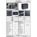 Cache-poubelle m&eacute;tal WEKA Gary 240L &ndash; 80 x 68 cm &ndash; Anthracite
