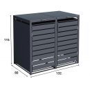Cache-poubelle m&eacute;tal WEKA Gary 240L &ndash; 80 x 68 cm &ndash; Anthracite