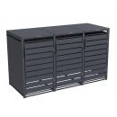 Cache-poubelle m&eacute;tal WEKA Gary 240L &ndash; 80 x 68 cm &ndash; Anthracite
