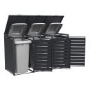 Cache-poubelle m&eacute;tal WEKA Gary 240L &ndash; 80 x 68 cm &ndash; Anthracite