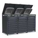 Cache-poubelle m&eacute;tal WEKA Gary 240L &ndash; 80 x 68 cm &ndash; Anthracite