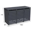 Cache-poubelle m&eacute;tal WEKA Gary 240L &ndash; 80 x 68 cm &ndash; Anthracite