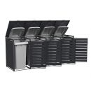Cache-poubelle m&eacute;tal WEKA Gary 240L &ndash; 80 x 68 cm &ndash; Anthracite