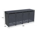 Cache-poubelle m&eacute;tal WEKA Gary 240L &ndash; 80 x 68 cm &ndash; Anthracite